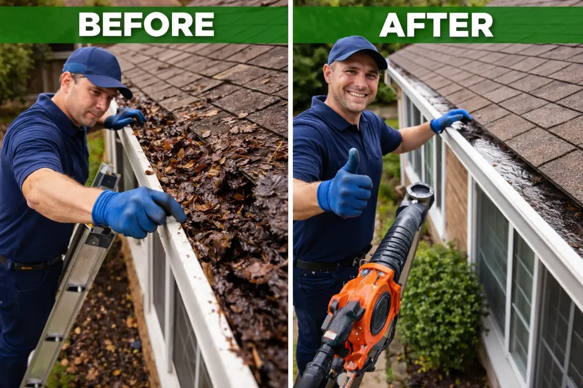 gutter cleaning work