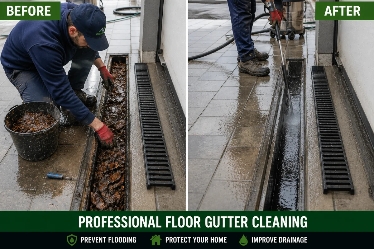 gutter cleaning work