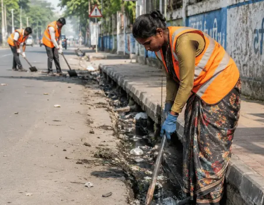 male gutter cleaner uniform